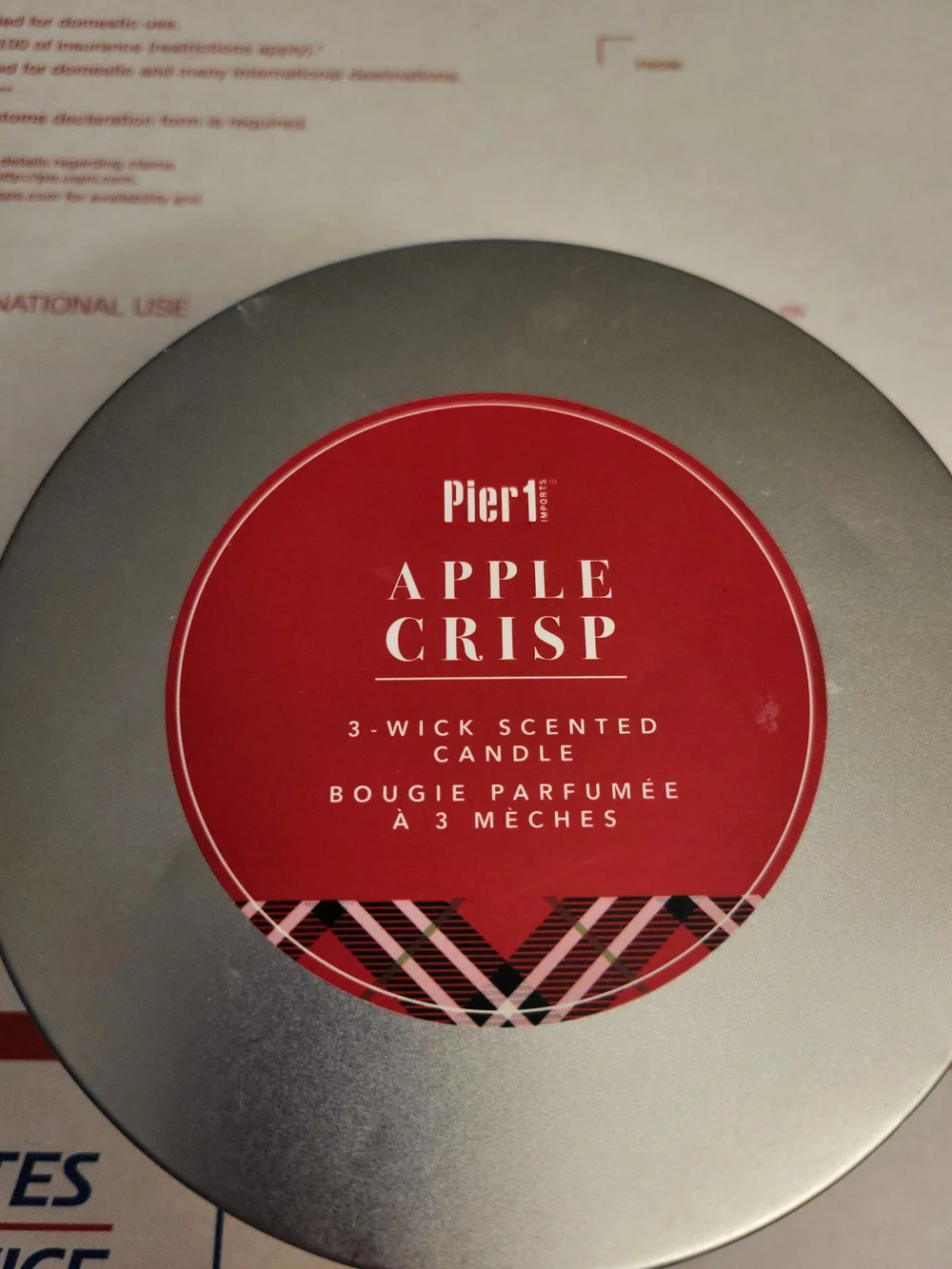 Pier 1 Apple Crisp 3-Wick Scented Candle -13.9oz